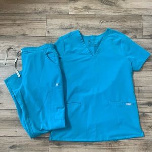 Figs Teal scrub set